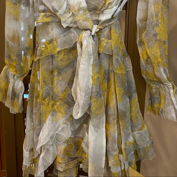 Zimmermann Wild Botanica Frill Wrap Dress - Wattle ♥️ Worn For Pictures only - Picture 9 of 11